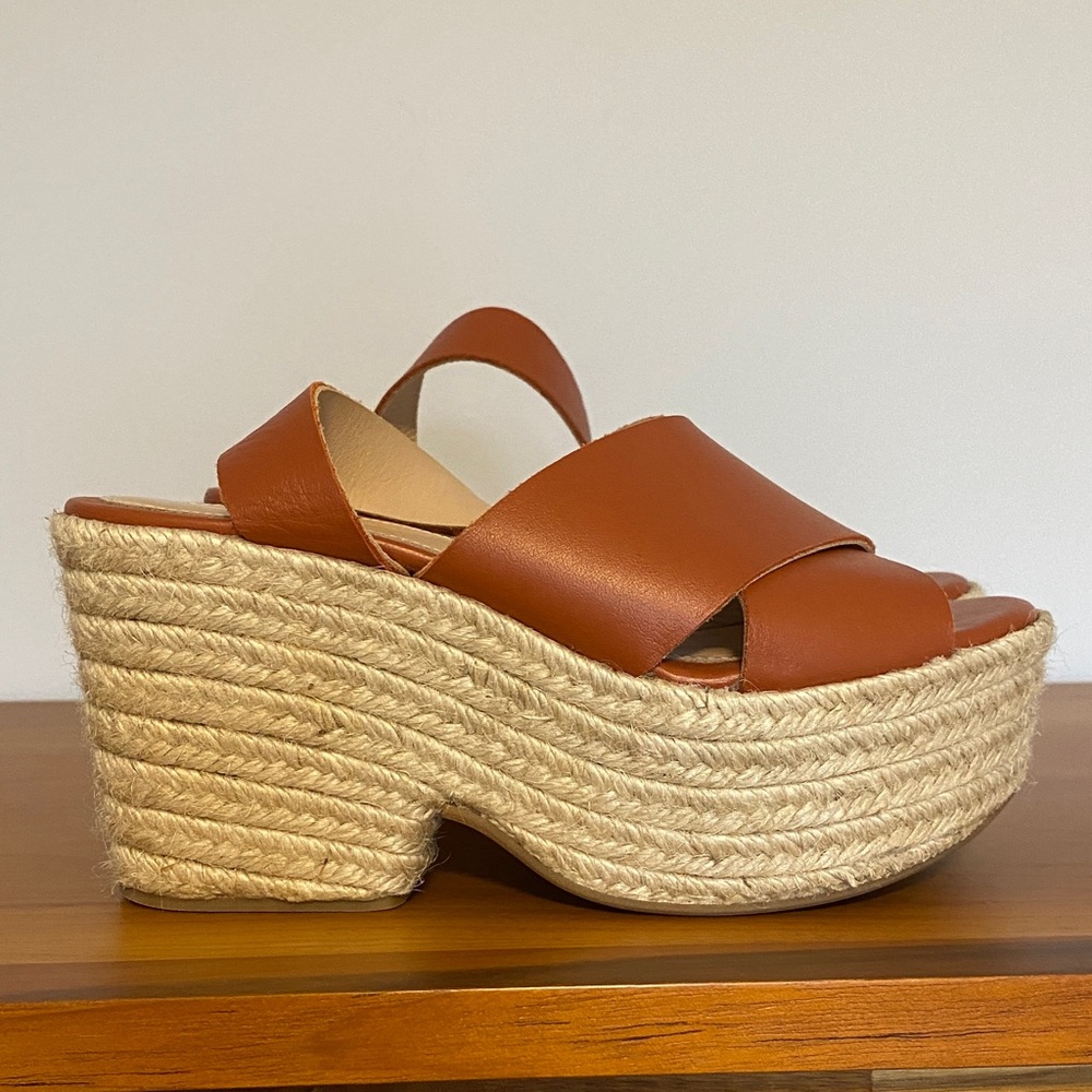 ALOHAS Brown Platform Espadrille Sandals